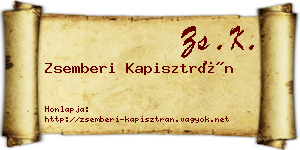 Zsemberi Kapisztrán névjegykártya